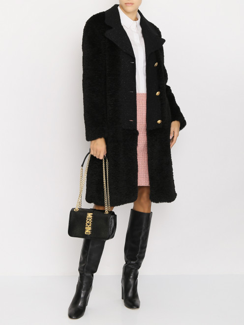 Комбинированное пальто с декоративными пуговицами Moschino Boutique - МодельОбщийВид
