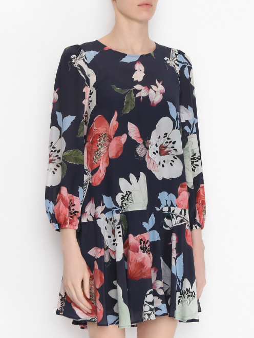Платье из шелка с цветочным узором Max&Co - МодельВерхНиз