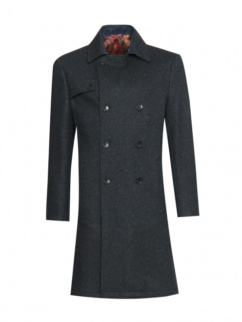 Двубортное пальто из шерсти с карманами Etro - Общий вид
