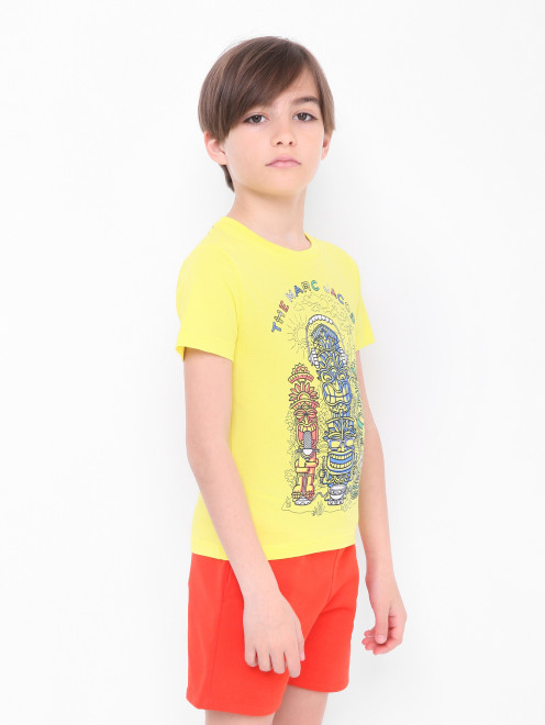 Трикотажная футболка с принтом Little Marc Jacobs - МодельВерхНиз