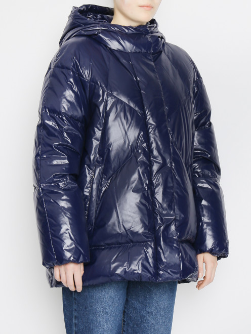 Стеганая куртка на молнии с капюшоном Marina Rinaldi - МодельВерхНиз