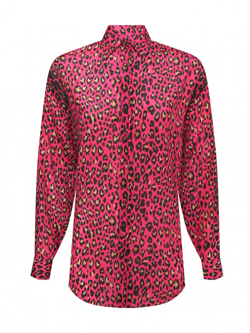 Блуза из шелка с анималистичным узором свободного кроя Ermanno Scervino - Общий вид
