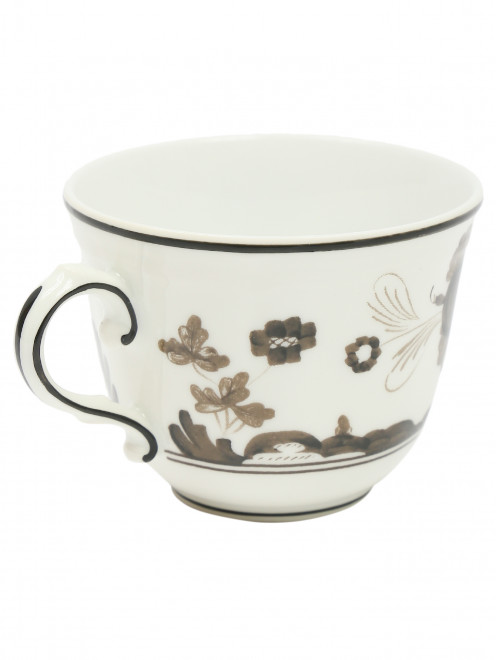 Чашка для кофе из фарфора с узором и окантовкой Ginori 1735 - Обтравка1