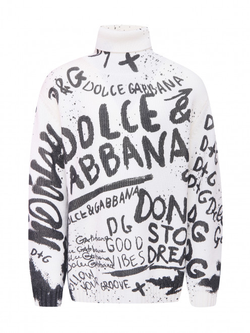 Шерстяной свитер с принтом Dolce & Gabbana - Общий вид