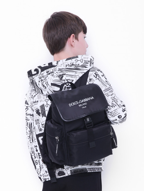 Рюкзак с контрастным логотипом Dolce & Gabbana - МодельВерхНиз
