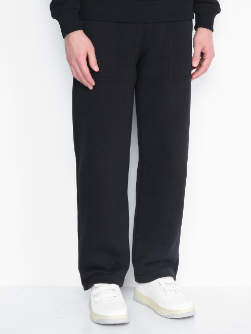 Трикотажные брюки из хлопка с накладными карманами Ami - МодельВерхНиз