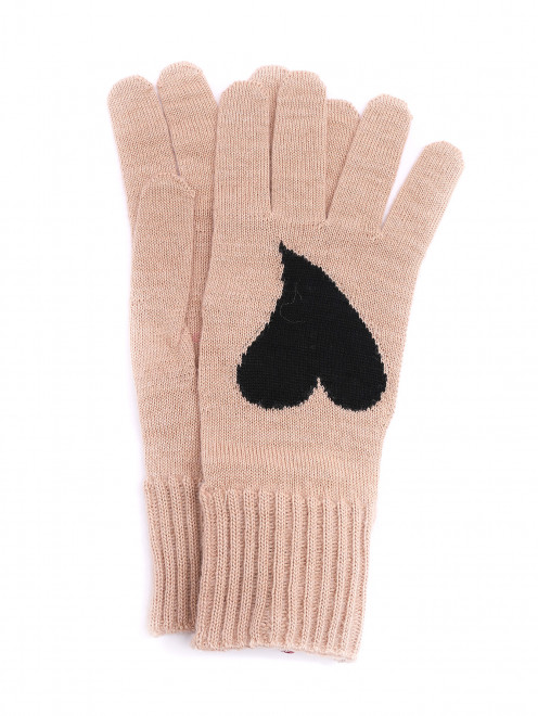 Перчатки из смешанной шерсти с узором Moschino - Общий вид