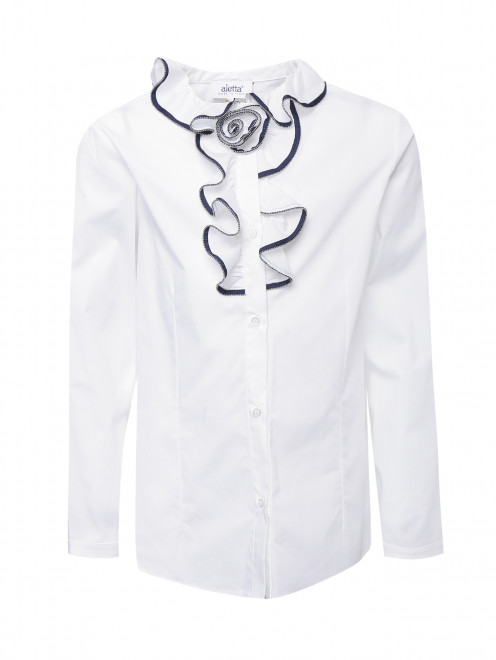 Блуза хлопковая с жабо Aletta Couture - Общий вид