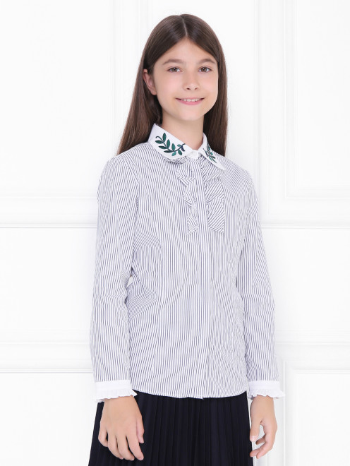 Блуза из хлопка с узором Aletta Couture - МодельВерхНиз