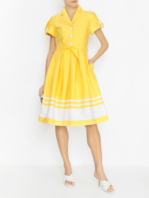 Платье из хлопка с поясом Moschino Boutique - МодельОбщийВид