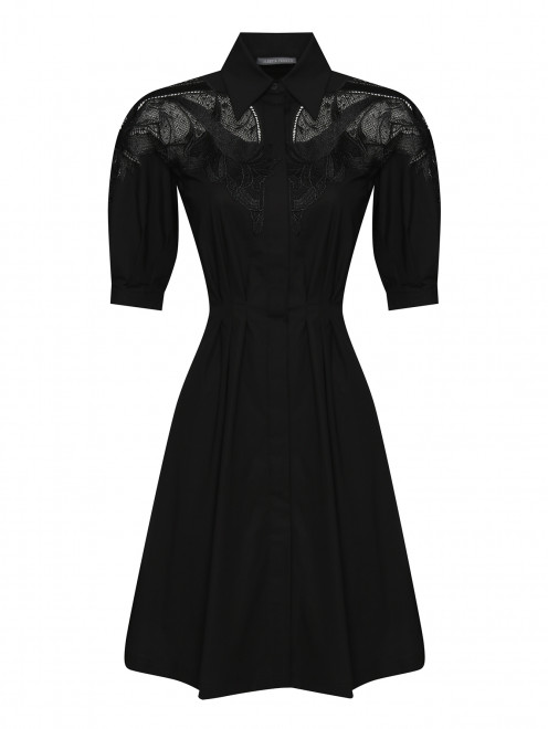 Платье из хлопка с кружевной отделкой Alberta Ferretti - Общий вид