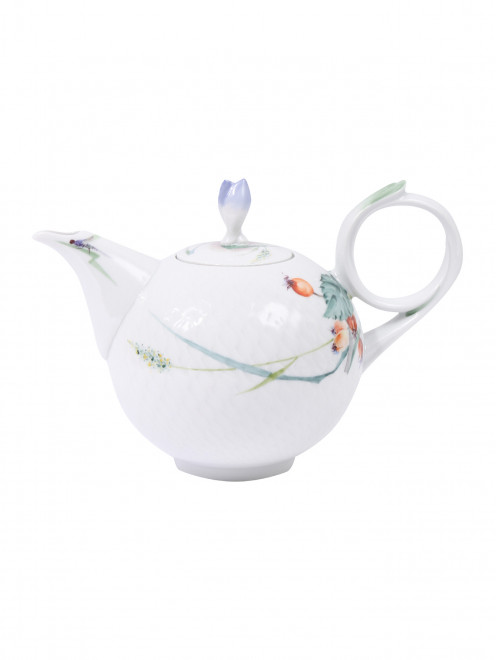 Чайник из фарфора с растительным узором  Meissen - Общий вид