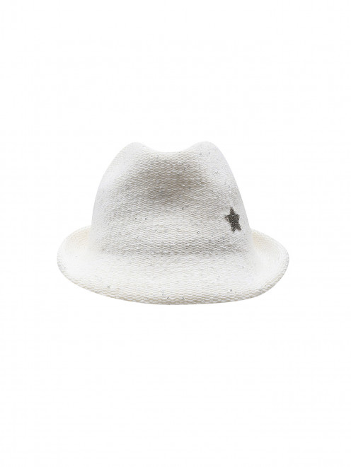 Трикотажная шляпа из смешанной шерсти, декорированная пайетками Lorena Antoniazzi - Общий вид