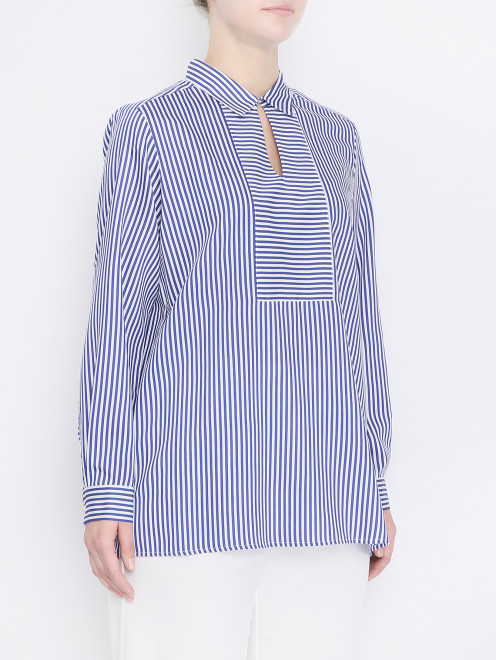 Блуза свободного кроя с узором полоска Marina Rinaldi - МодельВерхНиз