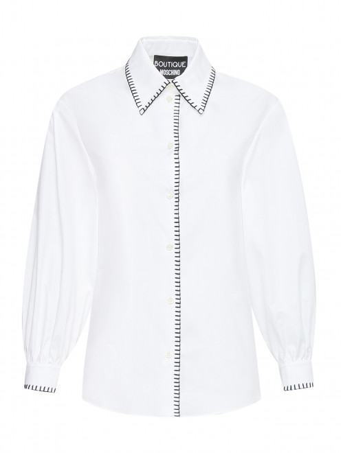 Рубашка из хлопка с контрастной отстрочкой Moschino Boutique - Общий вид