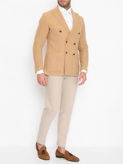Двубортный пиджак из шерсти и кашемира с карманами Circolo - МодельОбщийВид