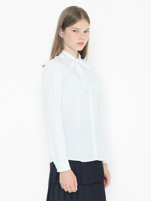 Блуза из хлопка с вышивкой Aletta Couture - МодельВерхНиз