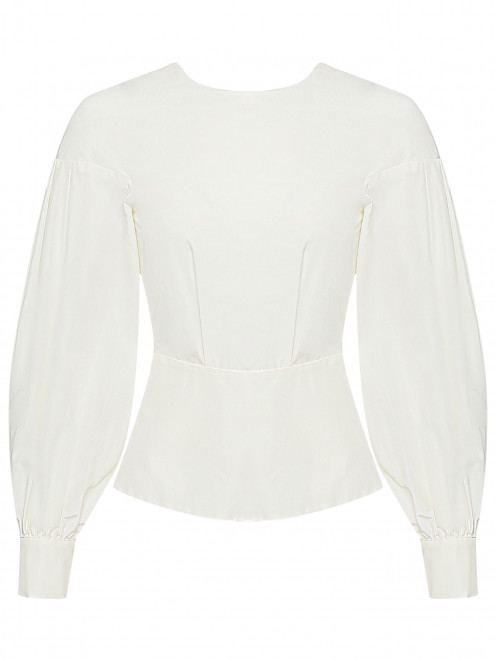 Блуза из хлопка и шелка с вырезом на спине Max Mara - Общий вид
