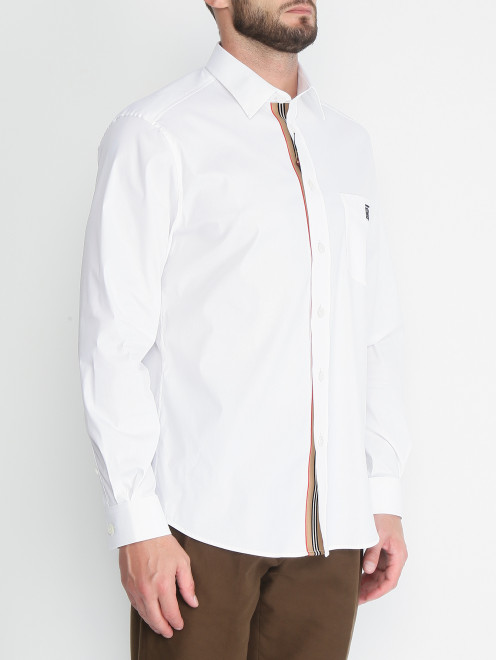Рубашка из хлопка с вышивкой Burberry - МодельВерхНиз