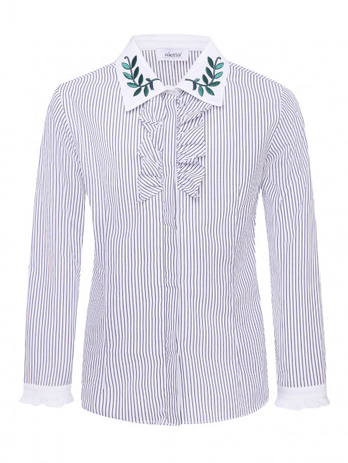 Хлопковая блуза с вышитым воротником Aletta Couture - Общий вид