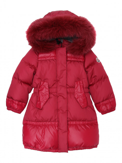 Утепленное пальто с капюшоном Moncler - Общий вид