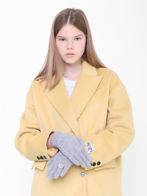 Перчатки из смешанной пряжи с камнями Aletta Couture - МодельОбщийВид