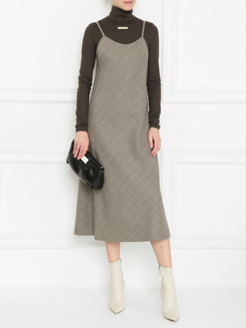 Платье из шерсти с узором Maison Margiela - МодельОбщийВид