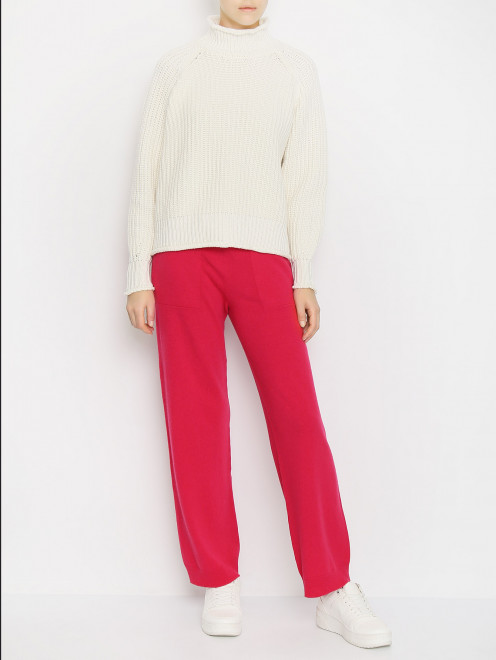 Трикотажные брюки из кашемира на резинке Lorena Antoniazzi - МодельОбщийВид