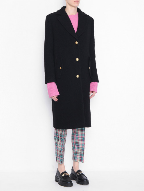 Пальто из смешанной шерсти с карманами Moschino Boutique - МодельВерхНиз