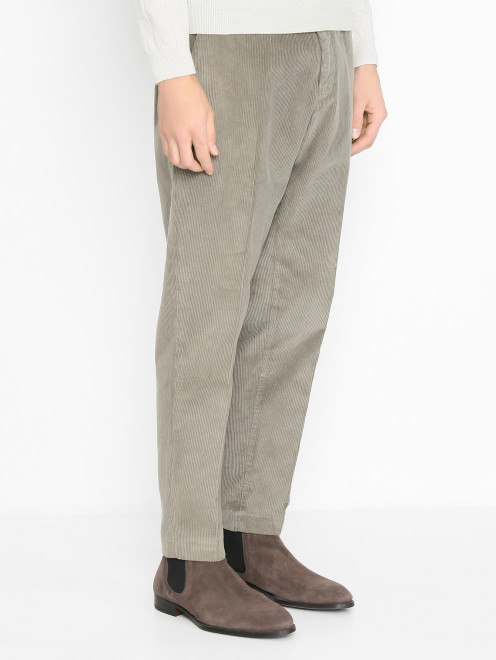 Вельветовые брюки из хлопка прямого кроя PT Torino - МодельВерхНиз