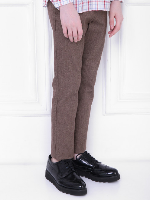 Хлопковые брюки с узором Dolce & Gabbana - МодельВерхНиз