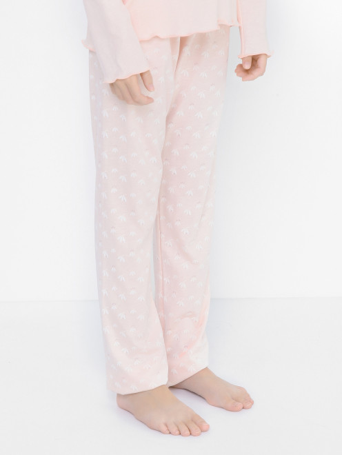 Пижама с принтом из хлопка и модала Sanetta - МодельВерхНиз