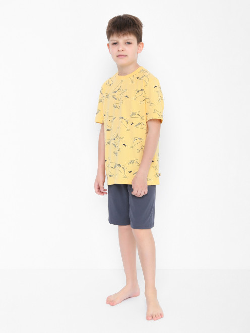 Хлопковая пижама с узором Sanetta - МодельОбщийВид