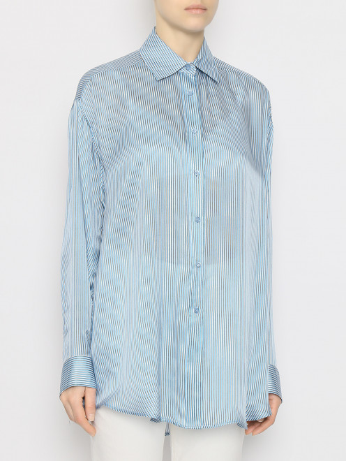 Блуза из шелка с узором полоска Ermanno Scervino - МодельВерхНиз