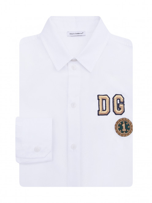 Рубашка из хлопка с аппликацией Dolce & Gabbana - Общий вид