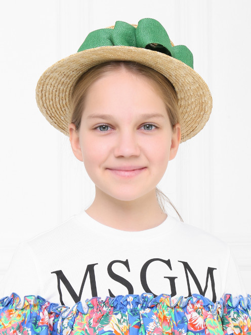 Шляпа соломенная с лентой MiMiSol - МодельОбщийВид