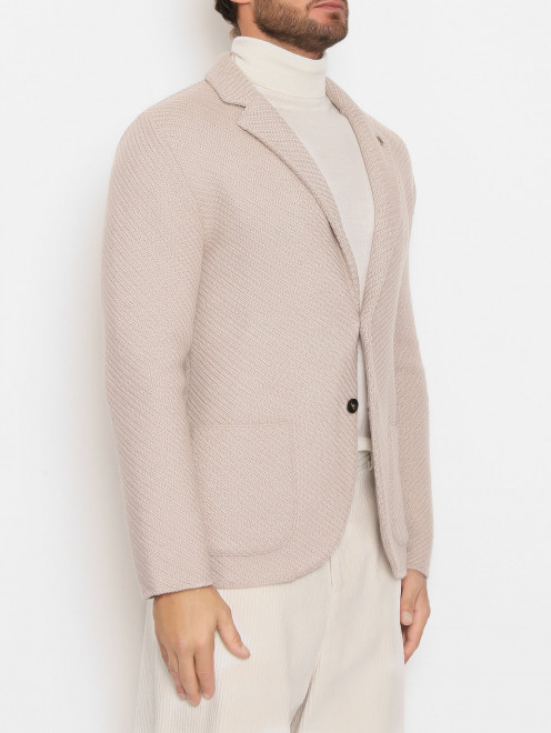 Трикотажный пиджак из шерсти с карманами LARDINI - МодельВерхНиз