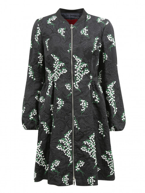 Легкое пальто на молнии с цветочным узором Moncler - Общий вид