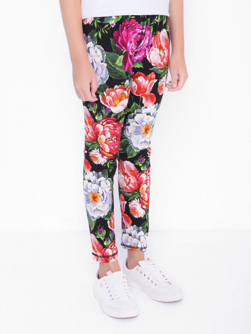 Трикотажные леггинсы с цветочным узором Dolce & Gabbana - МодельВерхНиз